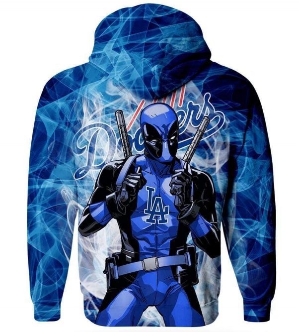 Deadpool Los Angeles Dodgers Hoodies - Pullover Blue Hoodie