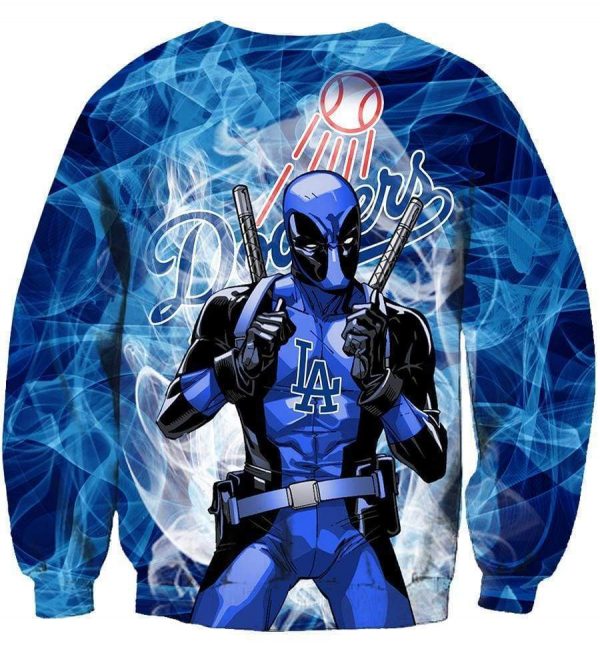 Deadpool Los Angeles Dodgers Hoodies - Pullover Blue Hoodie