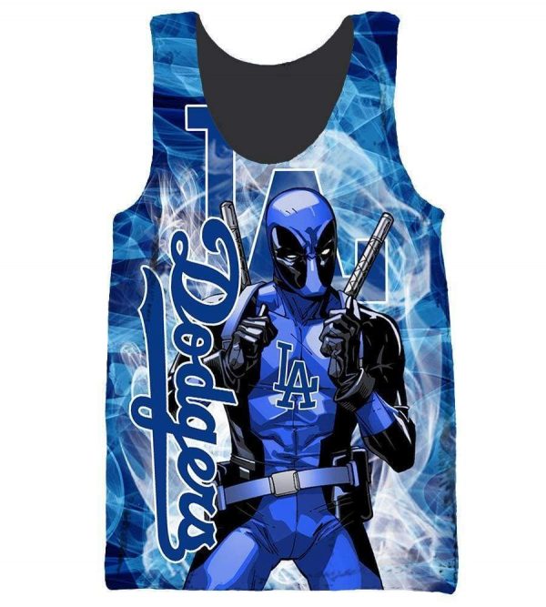Deadpool Los Angeles Dodgers Hoodies - Pullover Blue Hoodie