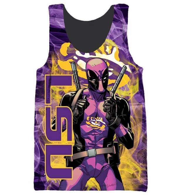 Deadpool  lsu Tigers Hoodies - Pullover Purple Hoodie