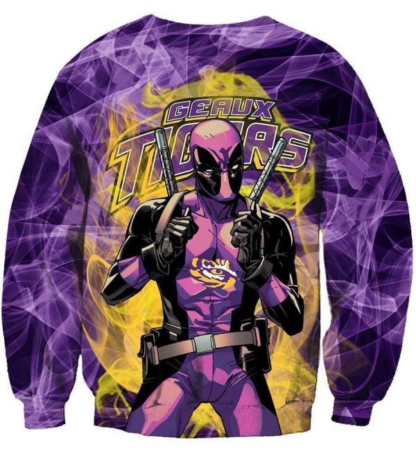 Deadpool  lsu Tigers Hoodies - Pullover Purple Hoodie