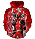 Deadpool  Nebraska Cornhuskers Hoodies - Pullover Red Hoodie