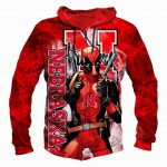 Deadpool  Nebraska Cornhuskers Hoodies - Pullover Red Hoodie