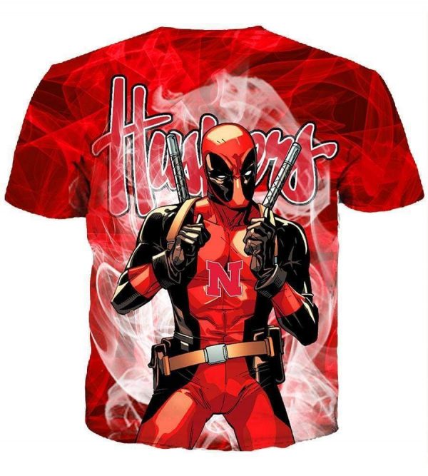 Deadpool  Nebraska Cornhuskers Hoodies - Pullover Red Hoodie