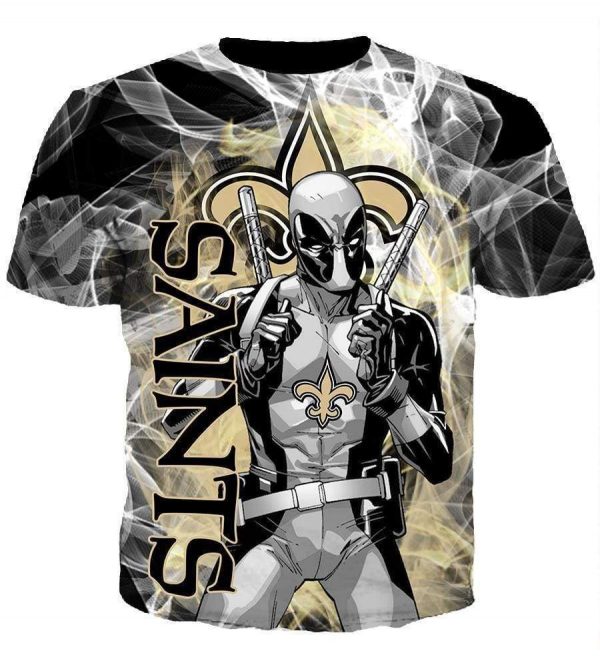 Deadpool New Orleans Saints Hoodies - Pullover Black Hoodie
