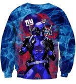 Deadpool New York Giants Hoodies - Pullover Blue Hoodie