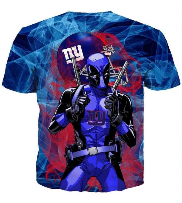 Deadpool New York Giants Hoodies - Pullover Blue Hoodie