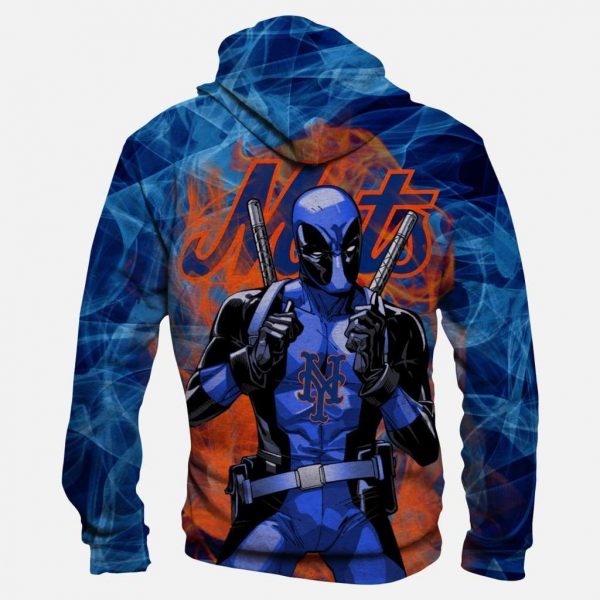 Deadpool New York Mets Hoodies - Pullover Orange Hoodie