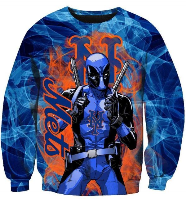 Deadpool New York Mets Hoodies - Pullover Orange Hoodie