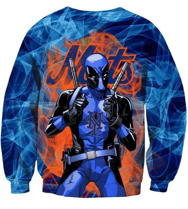Deadpool New York Mets Hoodies - Pullover Orange Hoodie