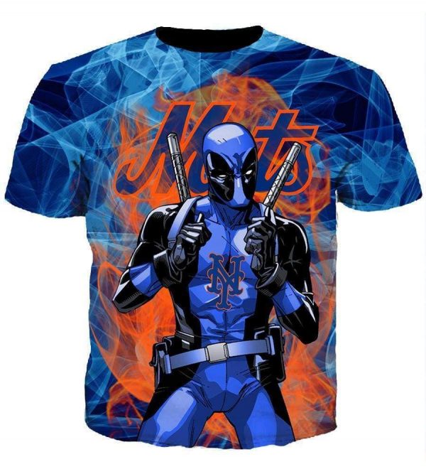 Deadpool New York Mets Hoodies - Pullover Orange Hoodie