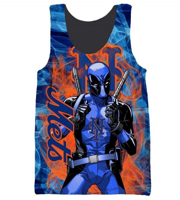 Deadpool New York Mets Hoodies - Pullover Orange Hoodie