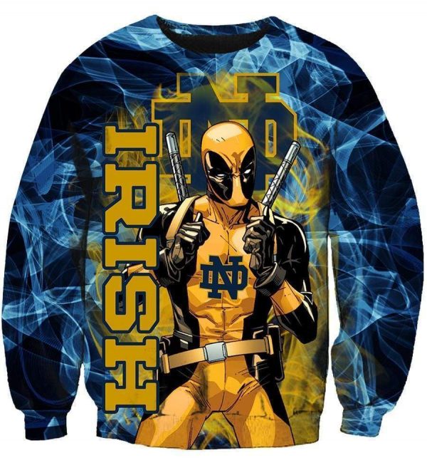 Deadpool Notre Dame Fighting Irish Hoodies - Pullover Yellow Hoodie