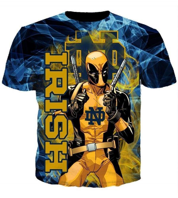 Deadpool Notre Dame Fighting Irish Hoodies - Pullover Yellow Hoodie