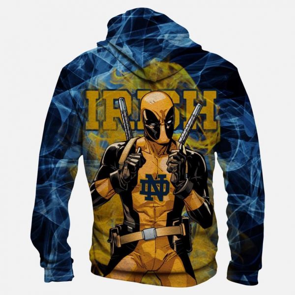 Deadpool Notre Dame Fighting Irish Hoodies - Pullover Yellow Hoodie