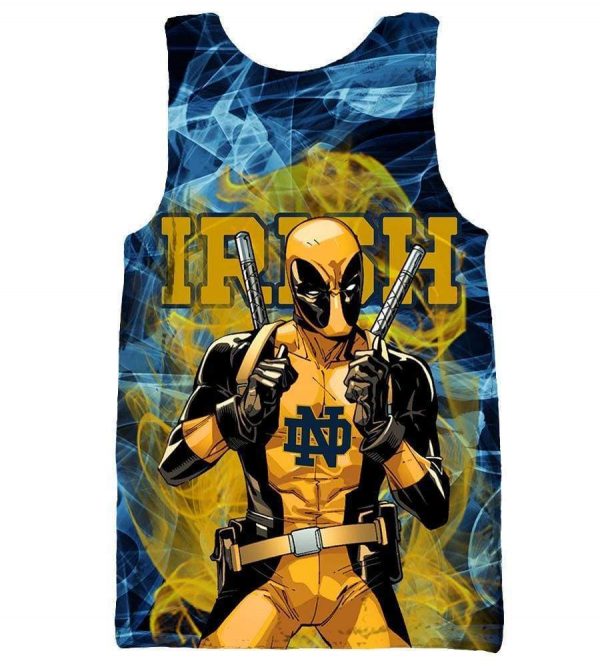 Deadpool Notre Dame Fighting Irish Hoodies - Pullover Yellow Hoodie