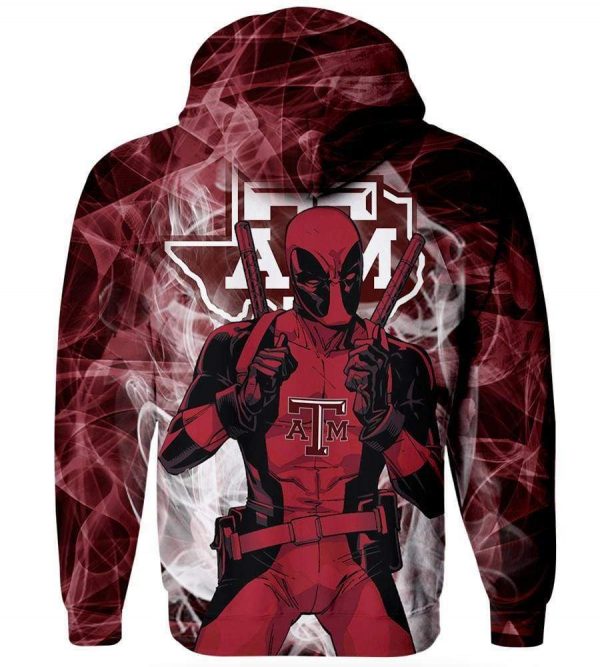 Deadpool Texas A&M Aggies Hoodies - Pullover Deep Red Hoodie