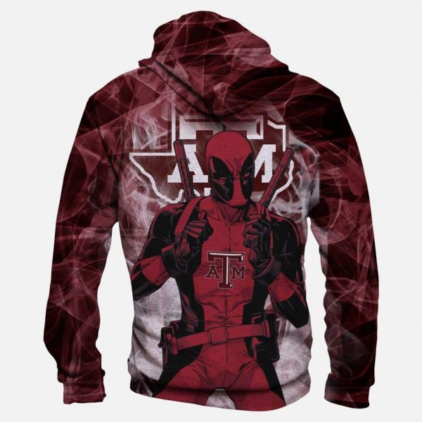 Deadpool Texas A&M Aggies Hoodies - Pullover Deep Red Hoodie