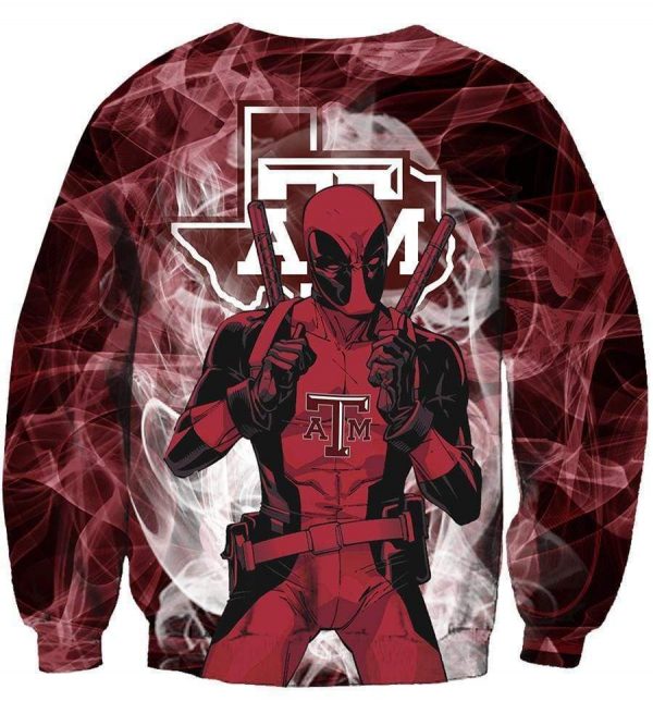 Deadpool Texas A&M Aggies Hoodies - Pullover Deep Red Hoodie