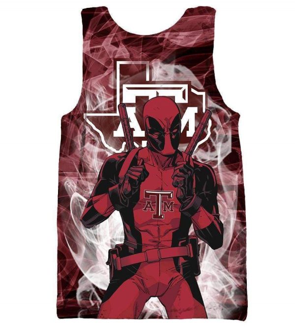 Deadpool Texas A&M Aggies Hoodies - Pullover Deep Red Hoodie