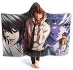 Death Note Printed Hooded Blanket - Anime Wearable Soft Throw Blanket