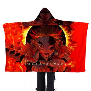 Demon Slayer 3D Printed Flannel Hooded Blanket