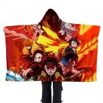 Demon Slayer 3D Printed Flannel Hooded Blanket