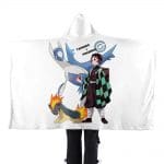 Demon Slayer x Pokemon Go Flannel Hooded Blanket
