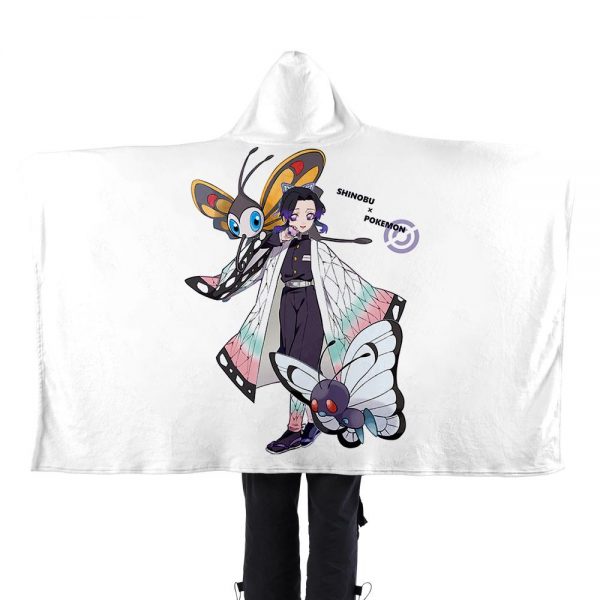 Demon Slayer x Pokemon Go Flannel Hooded Blanket