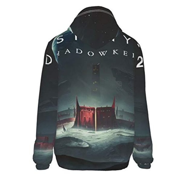 Destiny 2 Hoodies - Destiny 2 Forsaken 3D Print Grey Pullover Drawstring Hoodie
