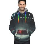 Destiny 2 Hoodies - Destiny 2 Forsaken 3D Print Grey Pullover Drawstring Hoodie