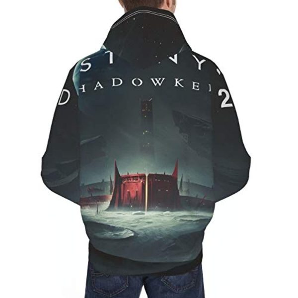 Destiny 2 Hoodies - Destiny 2 Forsaken 3D Print Grey Pullover Drawstring Hoodie