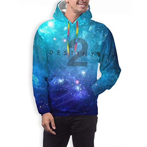 Destiny 2 Hoodies - Destiny 2 Forsaken Blue Starry Pullover Drawstring Hoodie