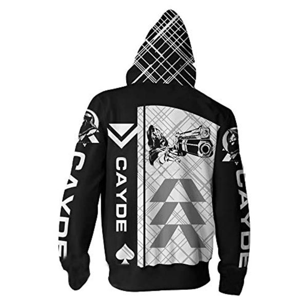 Destiny 2 Hoodies - Destiny 2 Forsaken Cayde 6 Black and White 3D Print Pullover Drawstring Hoodie
