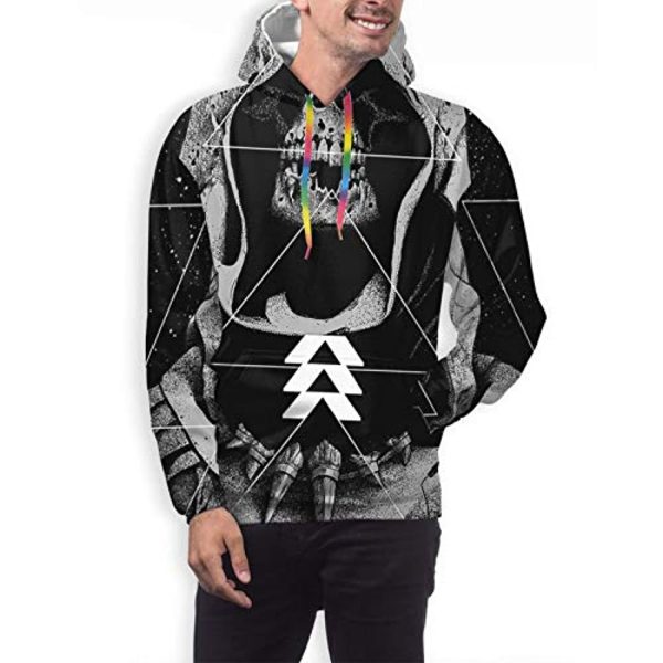 Destiny 2 Hoodies - Destiny 2 Forsaken Hunter Grey and Black 3D Print Pullover Drawstring Hoodie