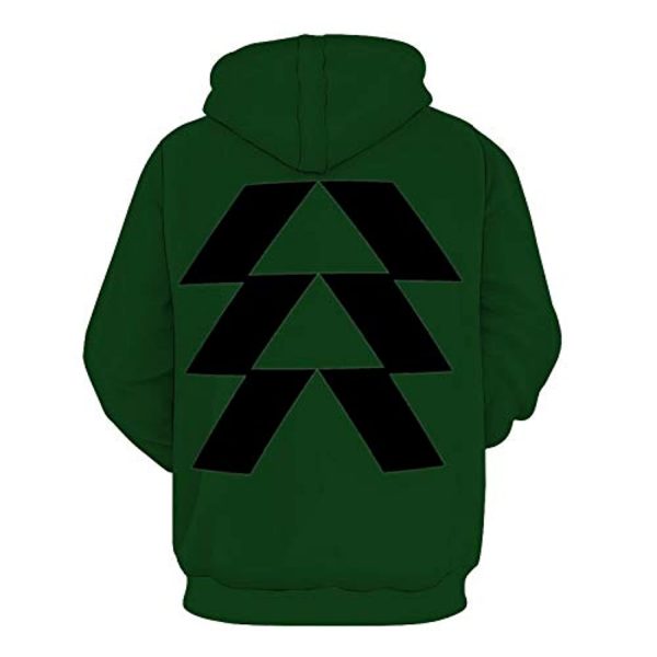 Destiny 2 Hoodies - Destiny 2 Forsaken Hunter Symbol Green 3D Print Pullover Drawstring Hoodie