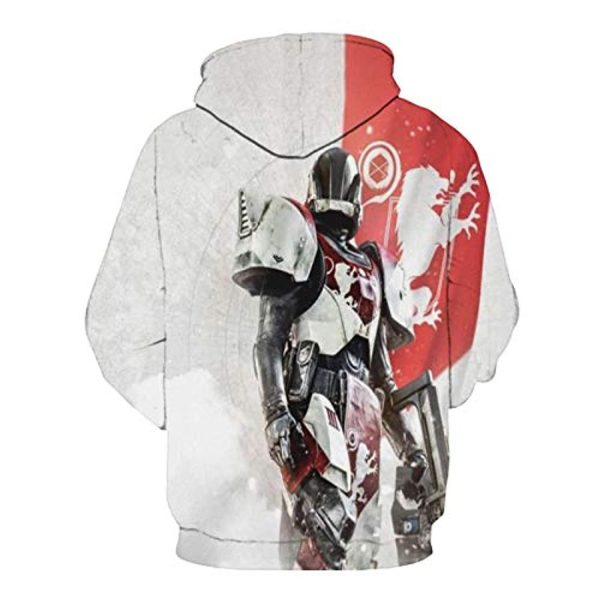 Destiny 2 Hoodies - Destiny 2 Forsaken Titan White and Red 3D Print Pullover Drawstring Hoodie