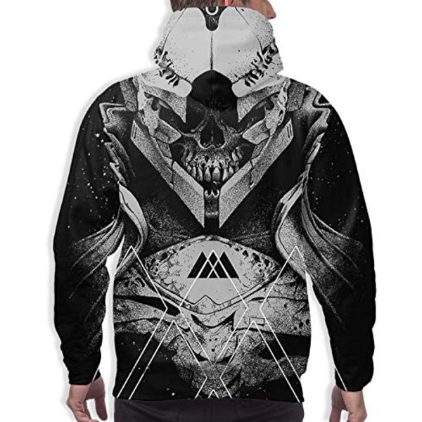 Destiny 2 Hoodies - Destiny 2 Forsaken Warlock Grey and Black 3D Print Pullover Drawstring Hoodie