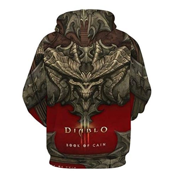 Diablo Hoodies - Diablo 3 Book of Cain 3D Print Casual Pullover Hooded Sweatshirt