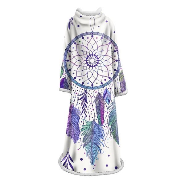 Digital Printed Blanket Dream Catcher - Blanket Robe With Sleeves