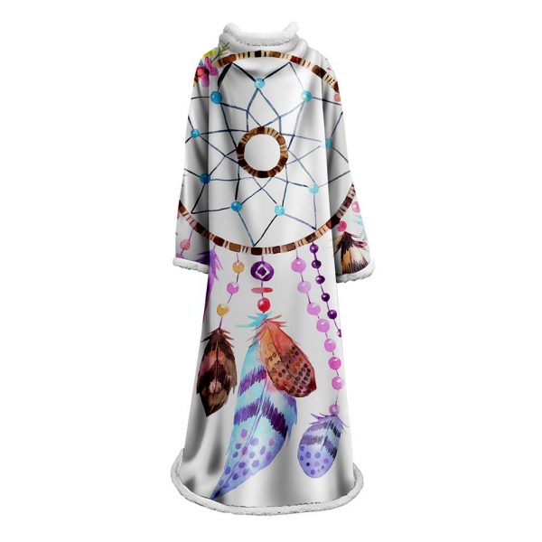 Digital Printed Blanket Dream Catcher - Blanket Robe With Sleeves