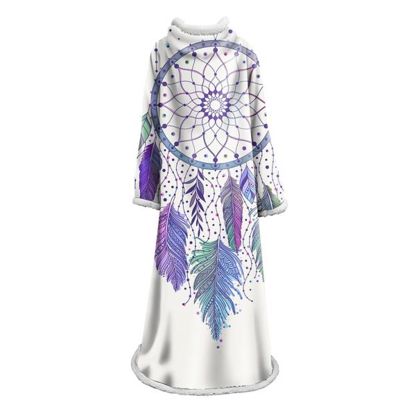 Digital Printed Blanket Dream Catcher - Blanket Robe With Sleeves