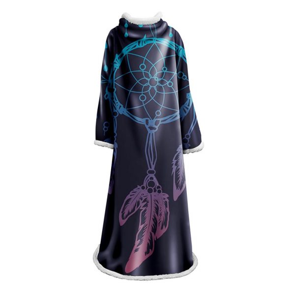 Digital Printed Blanket Dream Catcher - Blanket Robe With Sleeves