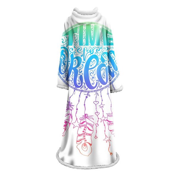 Digital Printed Blanket Dream Catcher - Blanket Robe With Sleeves