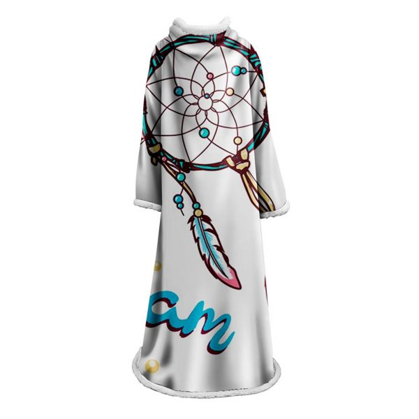 Digital Printed Blanket Dream Catcher - Blanket Robe With Sleeves