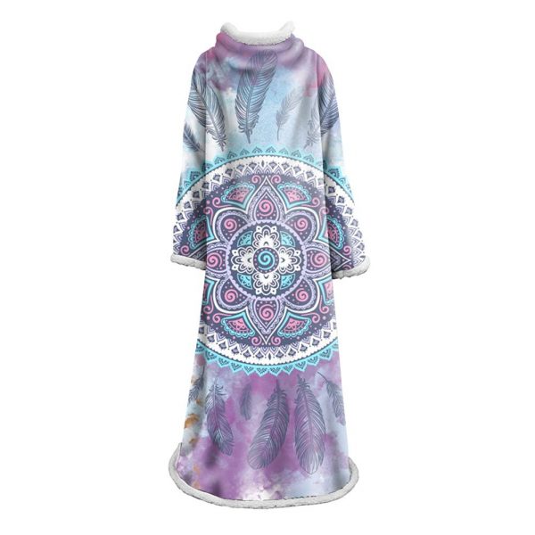 Digital Printed Blanket Dream Catcher - Blanket Robe With Sleeves