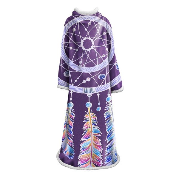 Digital Printed Blanket Dream Catcher - Blanket Robe With Sleeves
