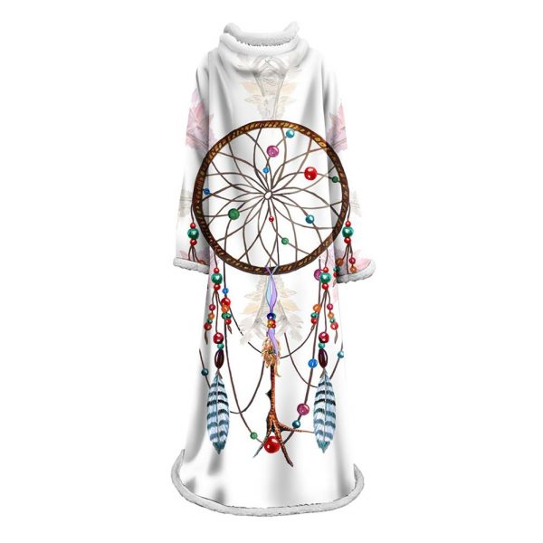 Digital Printed Blanket Dream Catcher - Blanket Robe With Sleeves