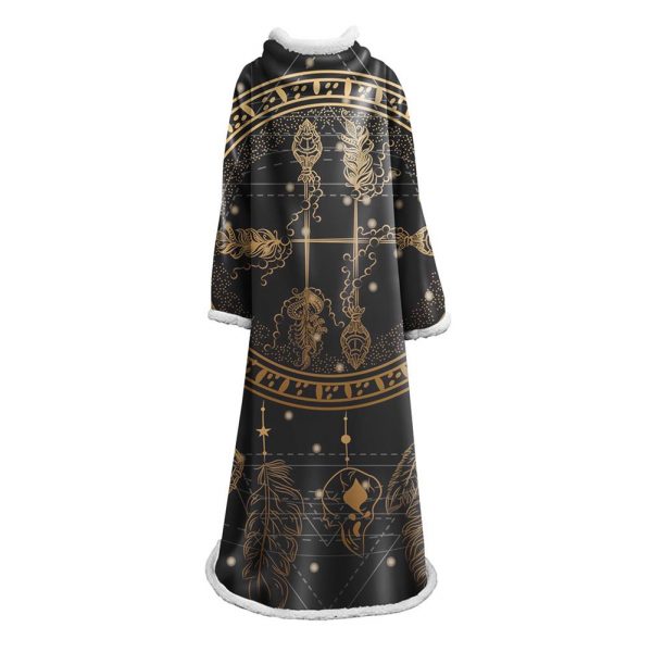 Digital Printed Blanket Dream Catcher - Blanket Robe With Sleeves