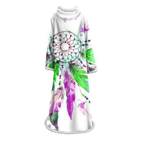Digital Printed Blanket Dream Catcher - Blanket Robe With Sleeves